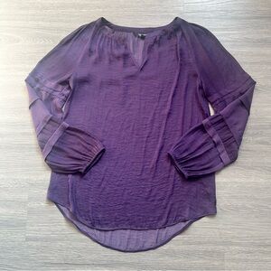 Simply Vera by Vera Wang Purple Flowy Long Sleeved Blouse